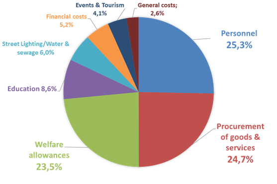 Pie Chart of Spend Analysis Kavala 