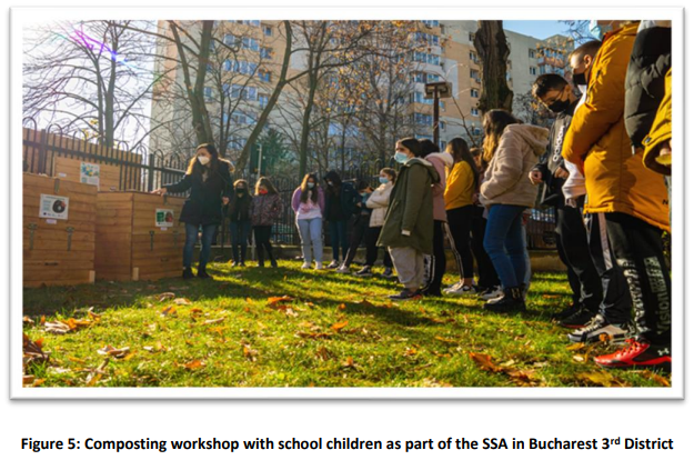 Figure 5: Composting workshop with school children as part of the SSA in Bucharest 3rd District