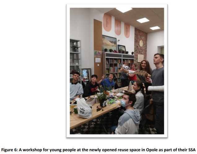Figure 6: A workshop for young people at the newly opened reuse space in Opole as part of their SSA