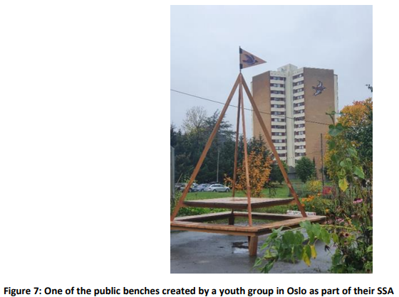 Figure 7: One of the public benches created by a youth group in Oslo as part of their SSA