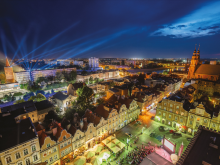 City view of Opole at night
